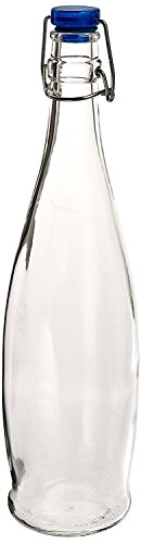 Libbey Glassware 13150020 Glass Water Bottle with Wire Bail Lid, 33-7/8 oz. (Pack of 6)