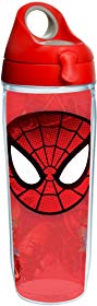 Tervis 1250460 Marvel - The Amazing Spider-Man Tumbler with Wrap and Red with Gray Lid 24oz Water Bottle, Clear