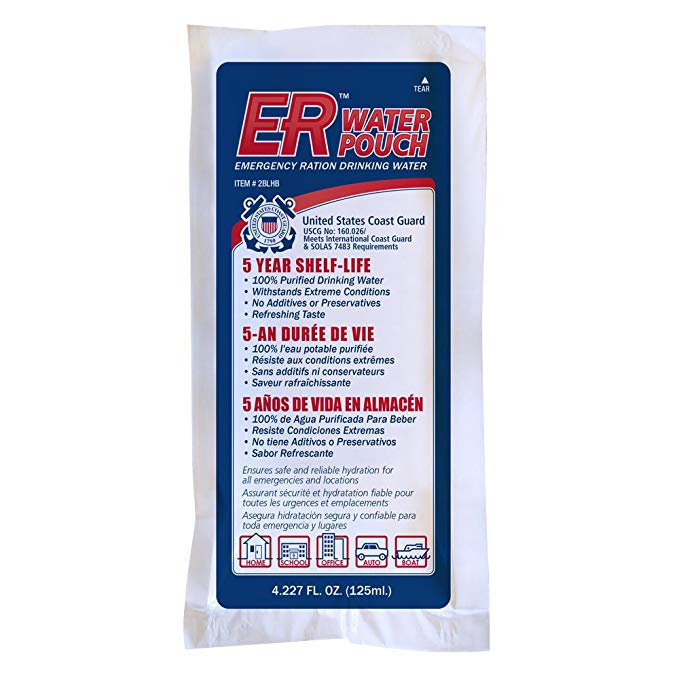 ER Emergency Ready 2B96P 4.2-Ounce Emergency Water Pouches, 1 Case of 96 Pouches