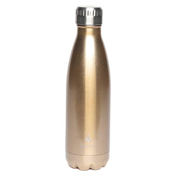 Manna Vogue 25 oz. Stainless Steel Double Wall Water Bottle (Gold)