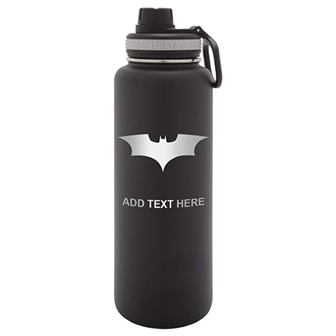 Army Force Gear Personalized Engraved Takeya Batman Begins The Dark Knight Laser Engraving Thermoflask Leak Proof Insulated Stainless Steel Workout Sports Water Bottle Tumbler