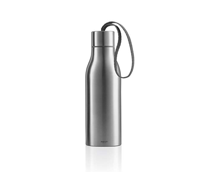 eva solo Thermo Bottle with Strap, Brushed Stainless Steel, 1/2-liter