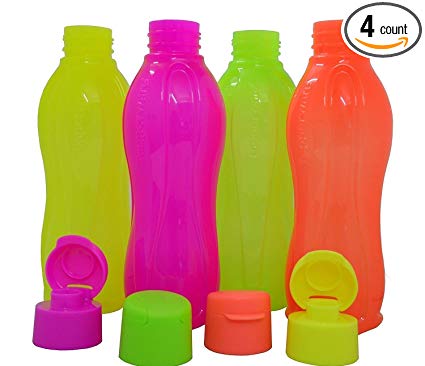 Tupperware Eco Sports Water Bottle Flip Top 500ml 4pcs
