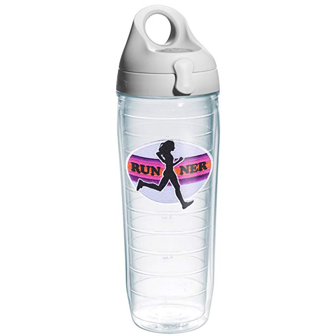 Tervis Up and Running Emblem and Water Bottle with Grey Lid, 24-Ounce, Beverage