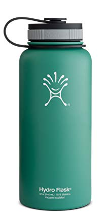 Hydro Flask Insulated Wide Mouth Stainless Steel Water Bottle, Green Zen, 32-Ounce