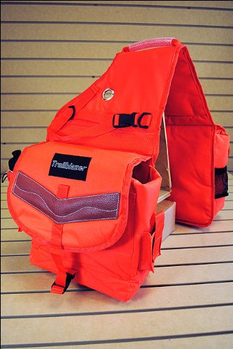 Orange 600d Poly Deluxe Horse Trail Riding Saddle Bag Pack Water Bottles
