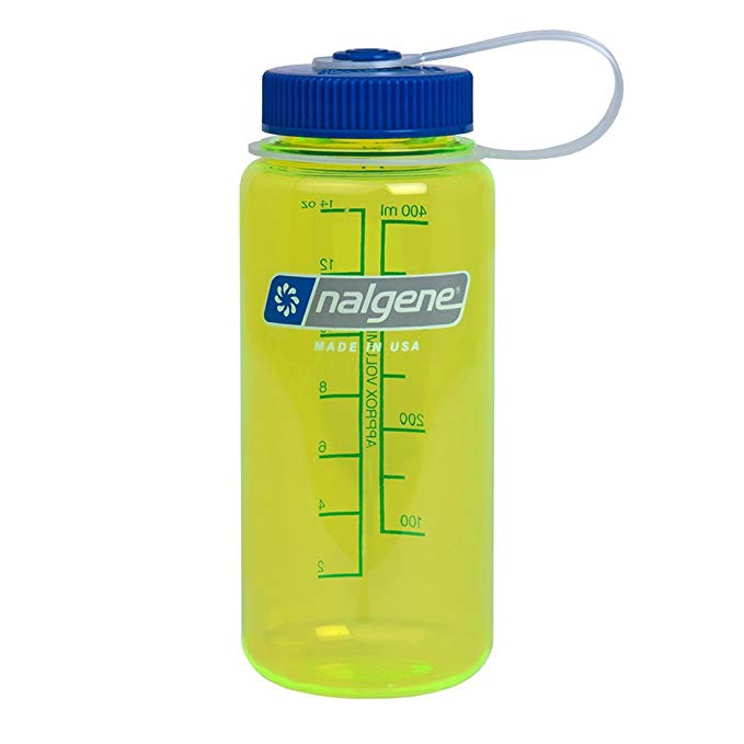 Nalgene Wide Mouth Tritan copolyester Water Bottle, 16 oz, Safety Yellow