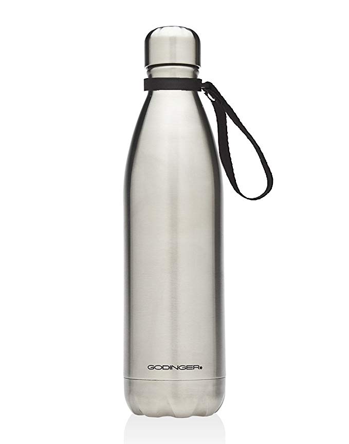 Godinger 25 Oz. Vacuum-insulated Stainless Steel Hot/cold Beverage Bottle Drink Water Thermos With Carrying Loop Handle
