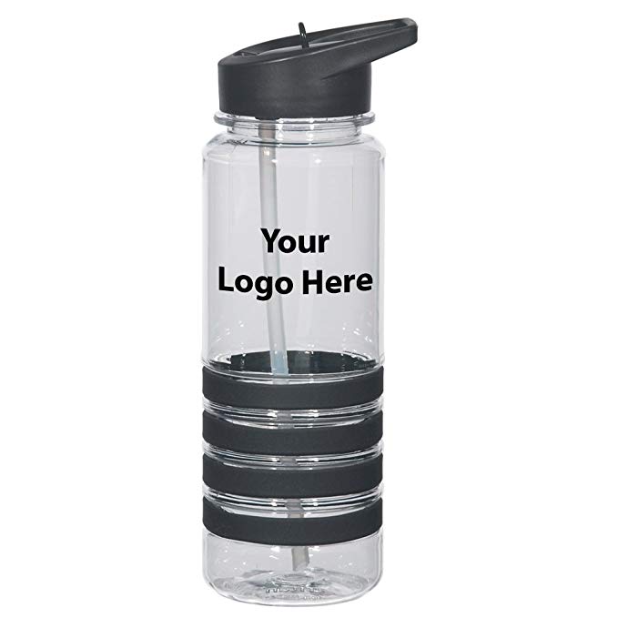 24 Oz. Banded Gripper Bottle With Straw - 48 Quantity - 5.25 Each - PROMOTIONAL PRODUCT/BULK with YOUR LOGO/CUSTOMIZED