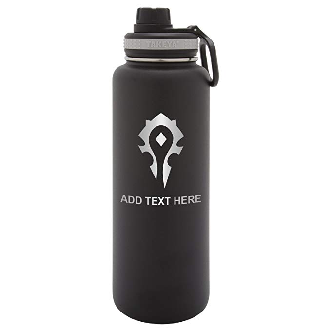 Army Force Gear Personalized Custom Takeya World of Warcraft Horde Laser Engraving Thermoflask Leak Proof Insulated Stainless Steel Workout Sports Water Bottle Tumbler
