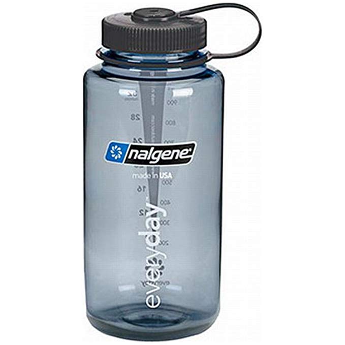 Nalgene 32 Oz Wide Mouth Tritan (Everyday) - Gray W/ Black Cap - 3 Pack