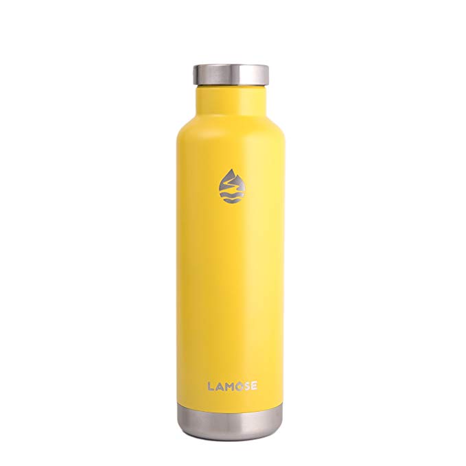 LAMOSE Moraine Insulate Water Bottle | Stainless Steel Sports Water Bottle with BPA Free Steel Lid, No Plastic and Dishwasher Safe, Gift Packaging Included.