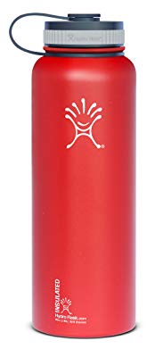 Hydro Flask Insulated Stainless Steel Water Bottle, Wide Mouth, 40-Ounce, Lychee Red