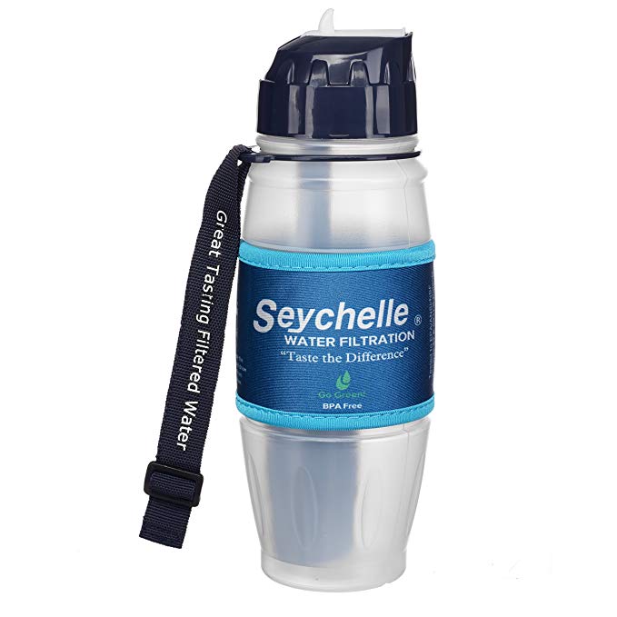 Seychelle Extreme Water Filter Bottle - Removes Cryptosporidium, Giardia, Virus, Radiological - 28 oz