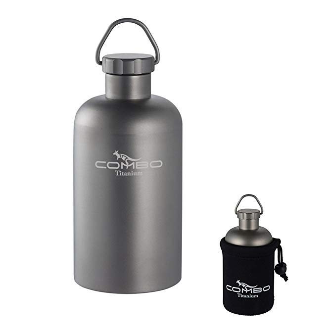 COMBO Lightweight Titanium Water Bottle, 14OZ Hydro Travel-Mug Super Strong with Lid (400ML)