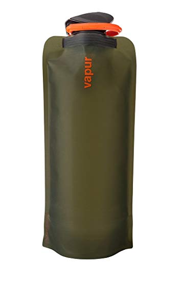 Vapur - Eclipse (2-Pack) 1.0L BPA Free Foldable Flexible Water Bottle w/Carabiner (Olive)