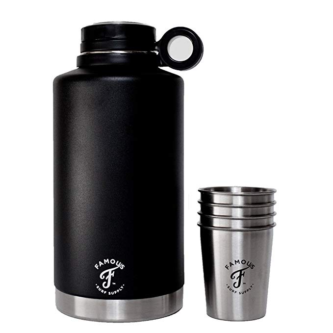 Famous Stainless Steel Growler, Black
