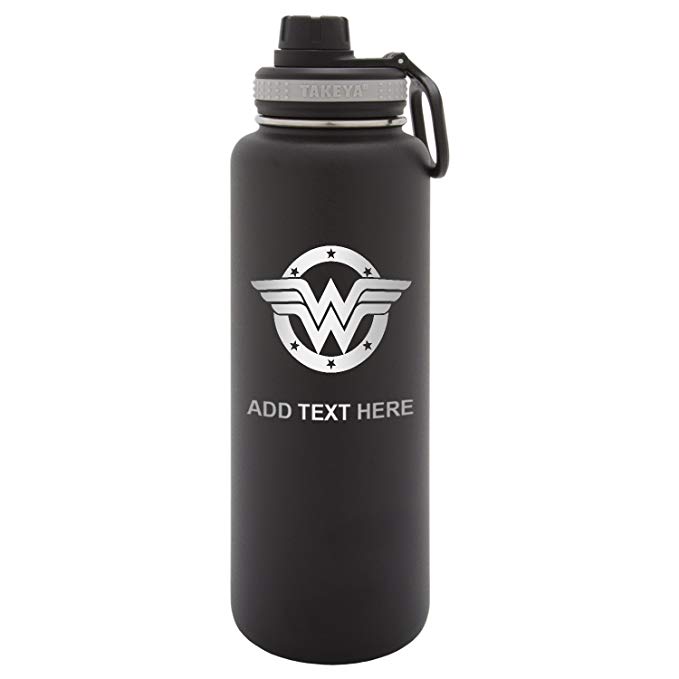 Army Force Gear Personalized Engraved Takeya Wonder Woman Super Hero Laser Engraving Thermoflask Leak Proof Insulated Stainless Steel Workout Sports Water Bottle Tumbler