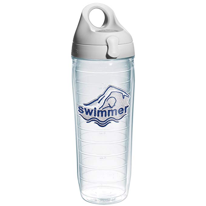 Tervis Swim for it Emblem and Water Bottle with Grey Lid, 24-Ounce, Beverage